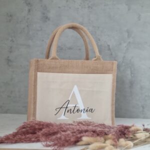 personalisierte jutetasche für brautpaar & brautjungfern – nachhaltiges geschenk zur hochzeit