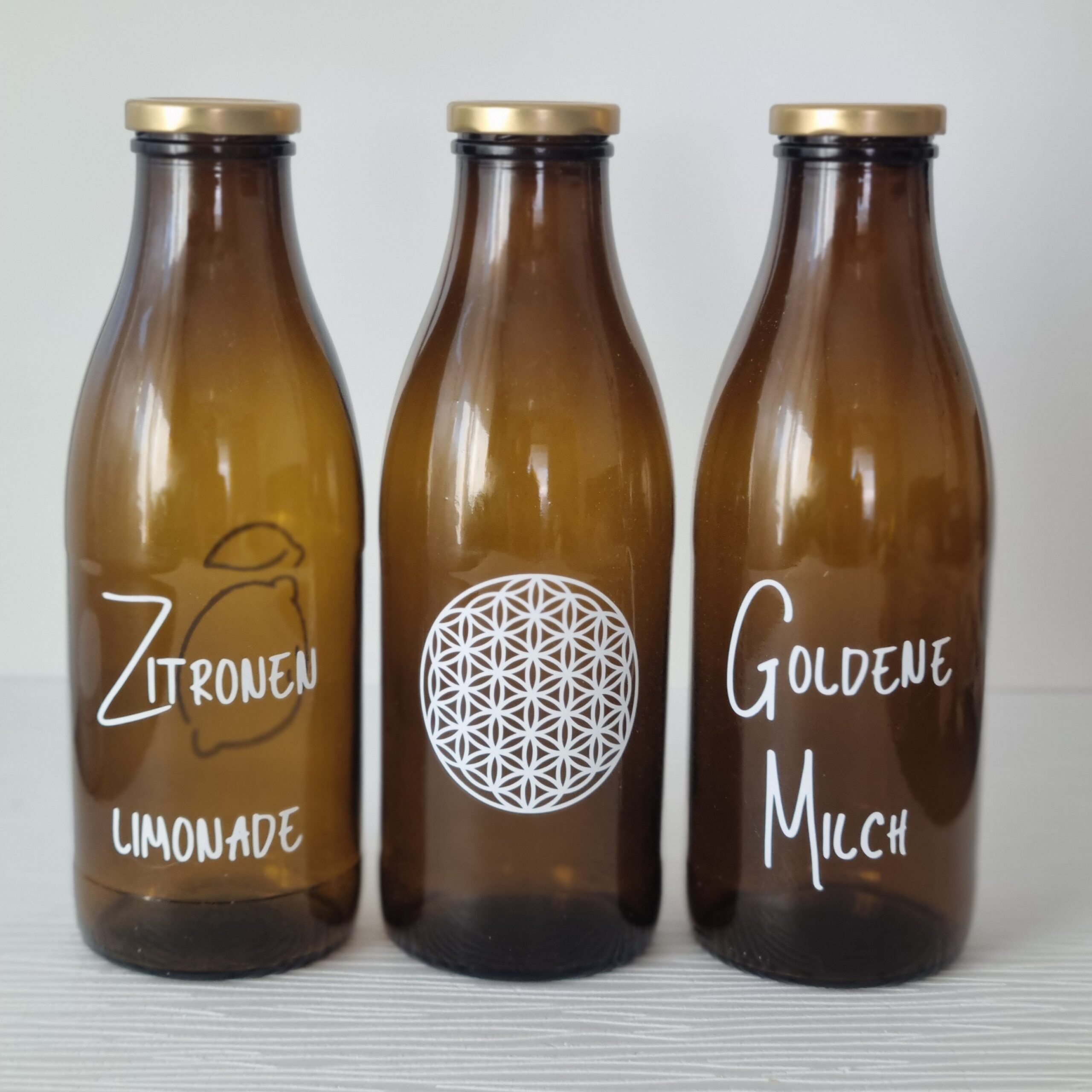 Glasflasche Upcycling personalisiert 1 L – Bild 3