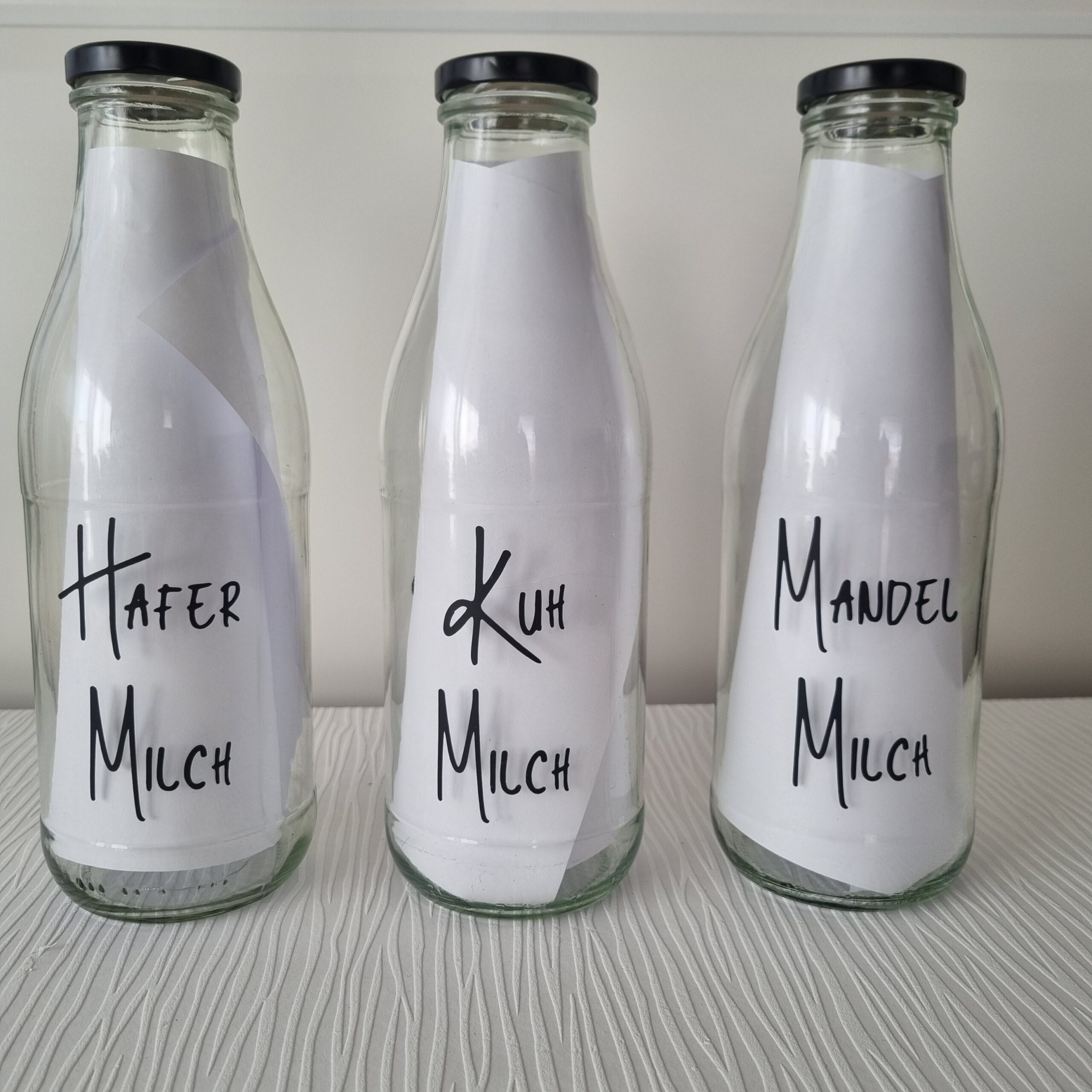 Glasflasche Upcycling personalisiert 1 L