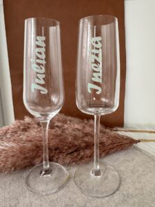personalisiertes Sektglas mit Name